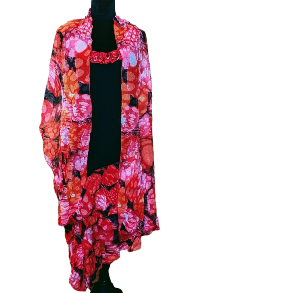 EUC Lana Lee Black & Coral Shades Party Dress - Picture 5 of 6
